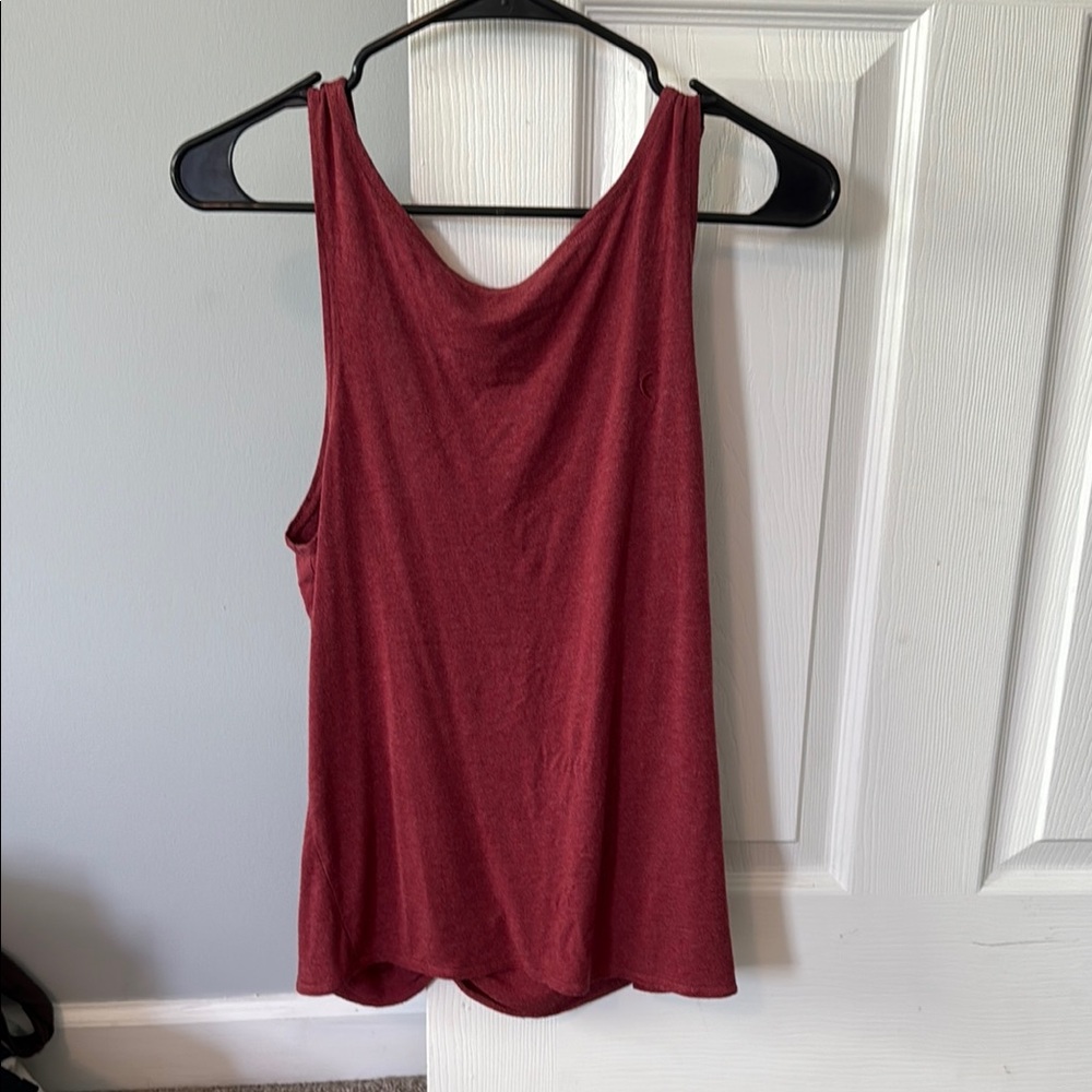 Red Tank Top with Scoop Neckline and Relaxed Fit